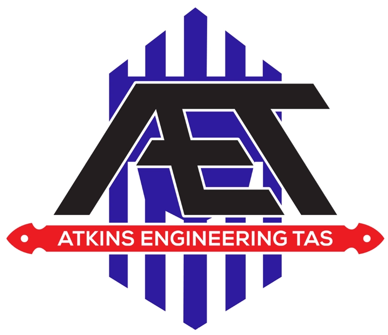 Atkins Engineering TAS logo with stylised AE design