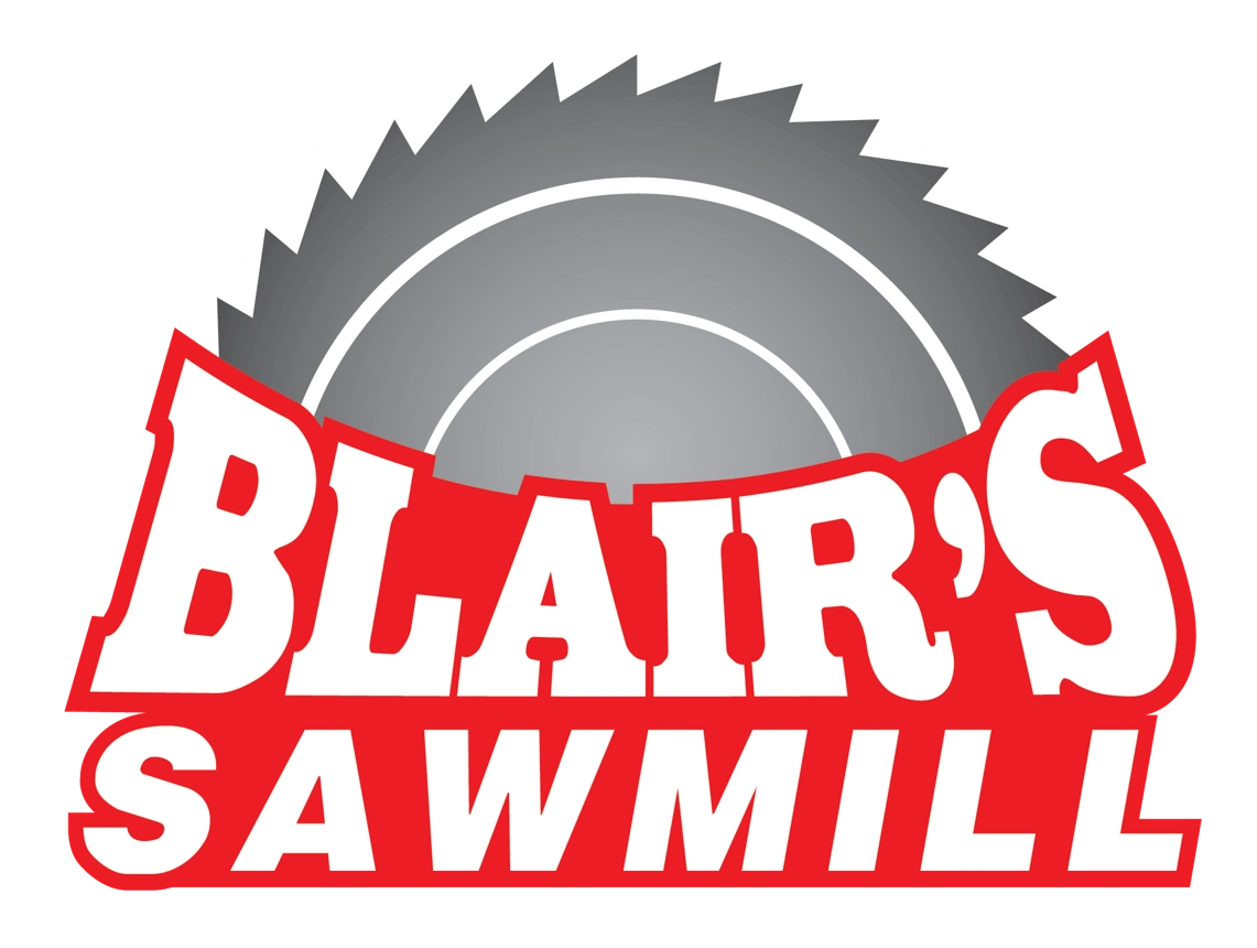 Blair's Sawmill logo with circular saw blade