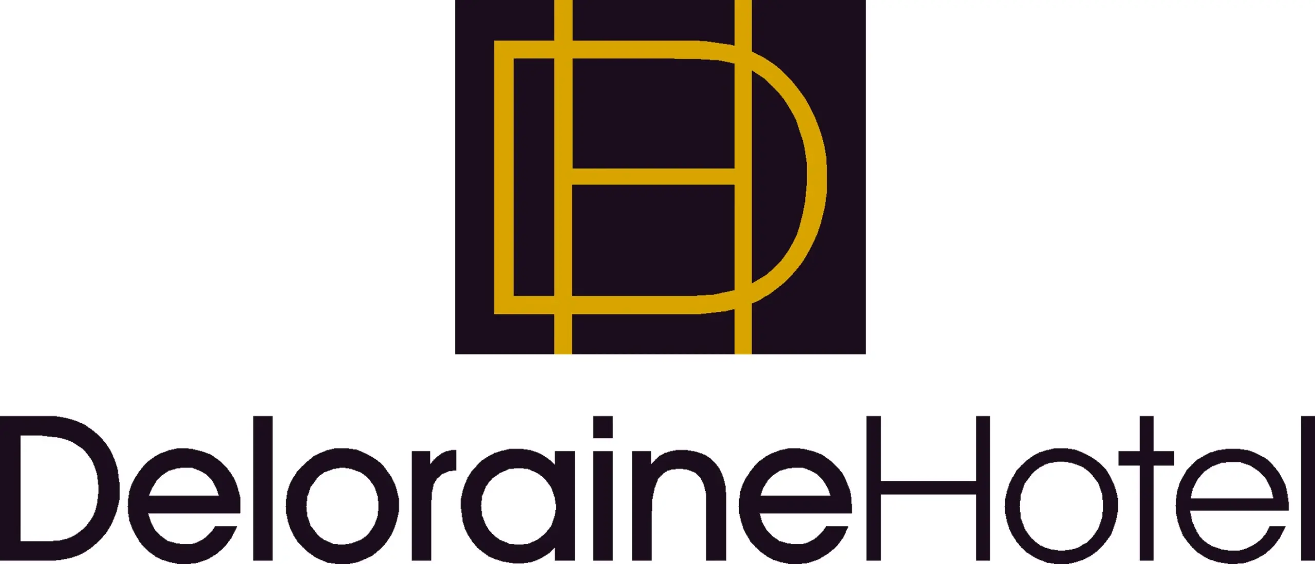 Deloraine Hotel logo with gold monogram