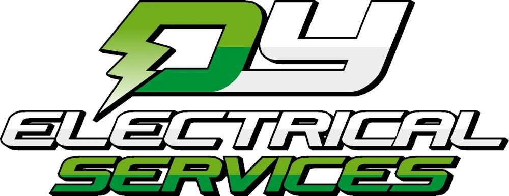 DY Electrical Services logo with green lightning design