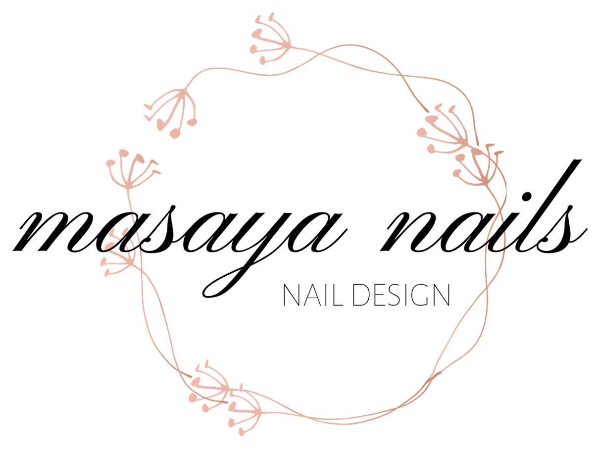 Masaya Nails logo with floral wreath design