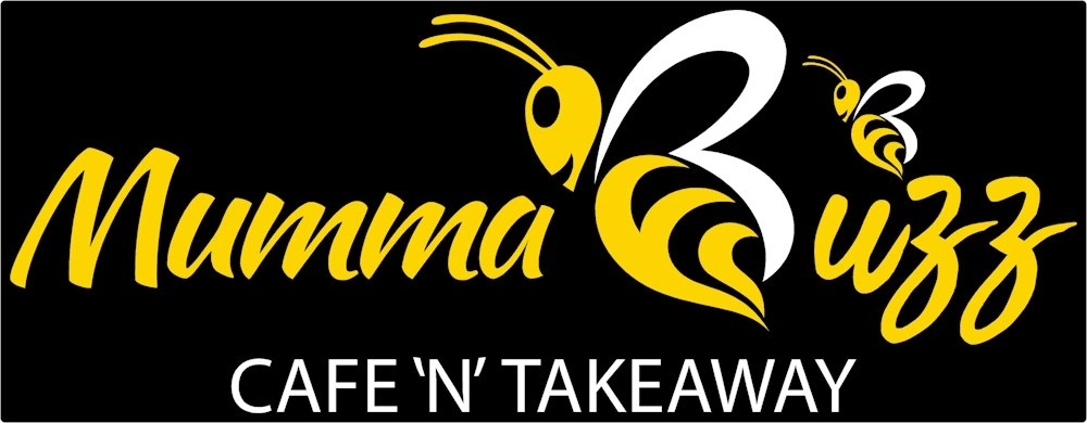 Mumma Buzz Cafe 'N' Takeaway logo with bees