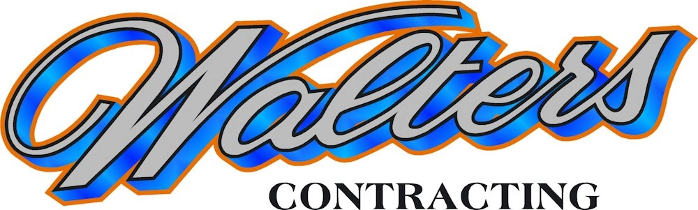 Walters Contracting blue and orange logo